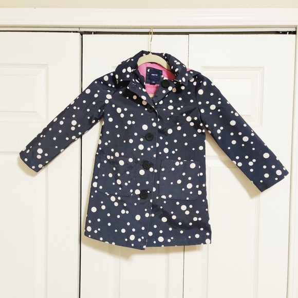 Gap Kids Navy Polka Dot Raincoat 